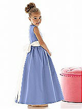 Rear View Thumbnail - Periwinkle - PANTONE Serenity & Ivory Flower Girl Dress FL4021