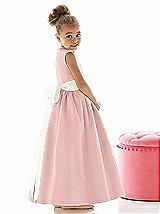 Rear View Thumbnail - Rose - PANTONE Rose Quartz & Ivory Flower Girl Dress FL4021