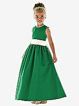 Front View Thumbnail - Shamrock & Ivory Flower Girl Dress FL4021