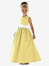 Front View Thumbnail - Sunflower & Ivory Flower Girl Dress FL4021