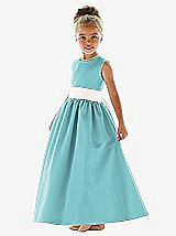 Front View Thumbnail - Spa & Ivory Flower Girl Dress FL4021