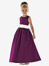 Front View Thumbnail - Wild Berry & Ivory Flower Girl Dress FL4021