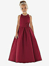 Front View Thumbnail - Burgundy Flower Girl Dress FL4022