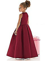 Rear View Thumbnail - Burgundy Flower Girl Dress FL4022