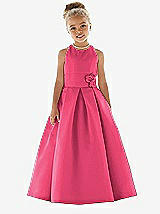 Front View Thumbnail - Pantone Honeysuckle Flower Girl Dress FL4022