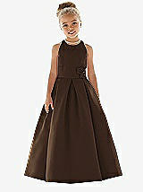 Front View Thumbnail - Espresso Flower Girl Dress FL4022