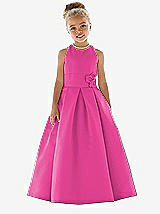 Front View Thumbnail - Fuchsia Flower Girl Dress FL4022