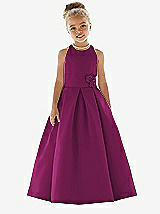 Front View Thumbnail - Merlot Flower Girl Dress FL4022