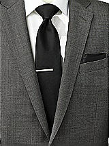 Rear View Thumbnail - Black Peau de Soie Pocket Squares by After Six