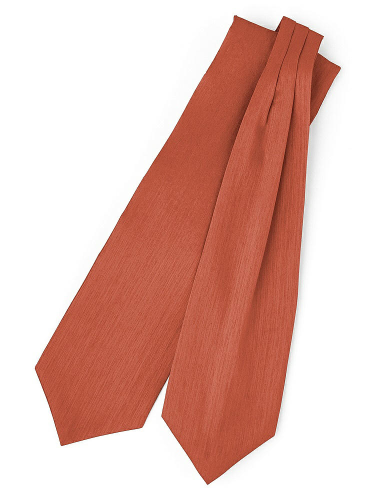 Front View - Burnt Orange Dupioni Cravats by After Six