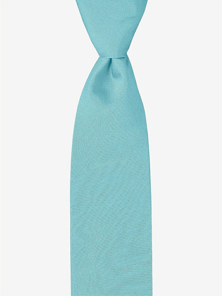 Front View - Aquamarine Peau de Soie Boy's 50" Necktie by After Six