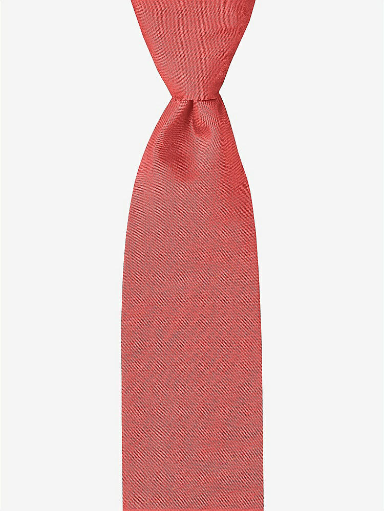 Front View - Perfect Coral Peau de Soie Boy's 50" Necktie by After Six