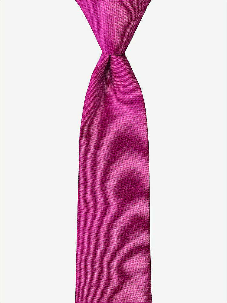 Front View - Cerise Peau de Soie Boy's 14" Zip Necktie by After Six