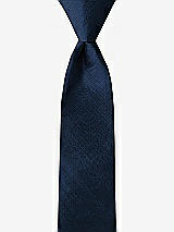 Front View Thumbnail - Midnight Navy Peau de Soie Boy's 14" Zip Necktie by After Six