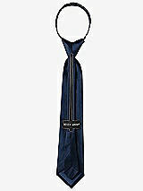 Rear View Thumbnail - Midnight Navy Peau de Soie Boy's 14" Zip Necktie by After Six