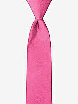 Front View Thumbnail - Strawberry Peau de Soie Boy's 14" Zip Necktie by After Six