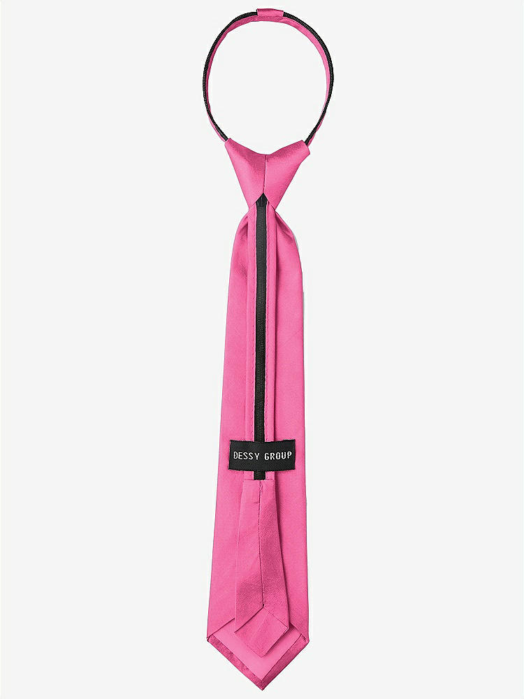 Back View - Strawberry Peau de Soie Boy's 14" Zip Necktie by After Six