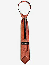 Rear View Thumbnail - Burnt Orange Dupioni Boy's 14" Zip Necktie by After Six