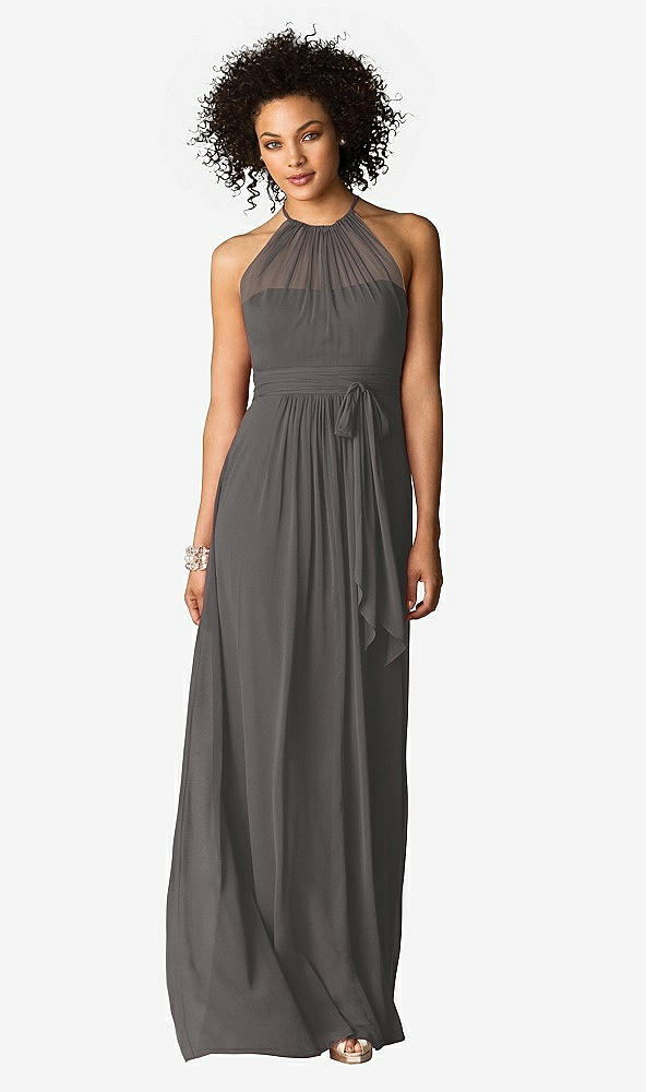 Front View - Caviar Gray After Six Bridesmaid Dress 6613