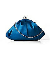 Rear View Thumbnail - Cerulean Gathered Satin Clutch