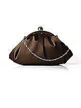 Rear View Thumbnail - Espresso Gathered Satin Clutch