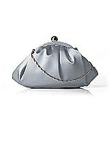 Rear View Thumbnail - Platinum Gathered Satin Clutch