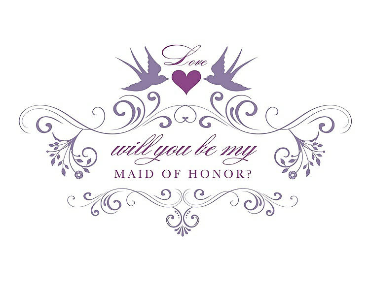 Front View - Passion & Orchid Will You Be My Maid of Honor Card - Classic