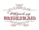 Front View Thumbnail - Rose - PANTONE Rose Quartz & Perfect Coral Will You Be My Bridesmaid Card - Vintage