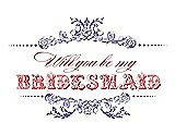 Front View Thumbnail - Tahiti & Perfect Coral Will You Be My Bridesmaid Card - Vintage