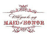 Front View Thumbnail - Papaya & Perfect Coral Will You Be My Maid of Honor Card - Vintage