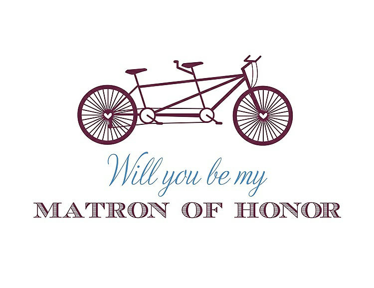 Front View - Ruby & Cornflower Will You Be My Matron of Honor Card - Bike