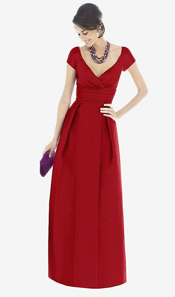 Front View - Garnet Alfred Sung Bridesmaid Dress D503