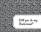 Front View Thumbnail - Navy Blue & Ebony Will You Be My Bridesmaid Card - Petal