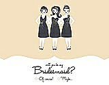 Front View Thumbnail - Corn Silk & Ebony Will You Be My Bridesmaid Card - Girls Checkbox