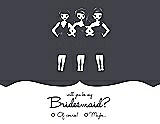 Front View Thumbnail - Ebony & Ebony Will You Be My Bridesmaid Card - Girls Checkbox