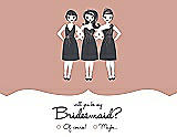 Front View Thumbnail - Fresco & Ebony Will You Be My Bridesmaid Card - Girls Checkbox