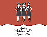 Front View Thumbnail - Fiesta & Ebony Will You Be My Bridesmaid Card - Girls Checkbox