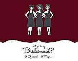 Front View Thumbnail - Garnet & Ebony Will You Be My Bridesmaid Card - Girls Checkbox