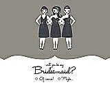 Front View Thumbnail - Mocha & Ebony Will You Be My Bridesmaid Card - Girls Checkbox