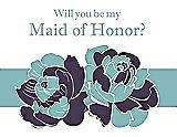 Front View Thumbnail - Violet & Seaside Will You Be My Maid of Honor Card - 2 Color Flowers