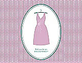 Front View Thumbnail - Hyacinth (iridescent Taffeta) & Pantone Turquoise Will You Be My Bridesmaid Card - Dress