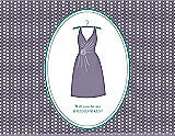 Front View Thumbnail - Wisteria & Pantone Turquoise Will You Be My Bridesmaid Card - Dress