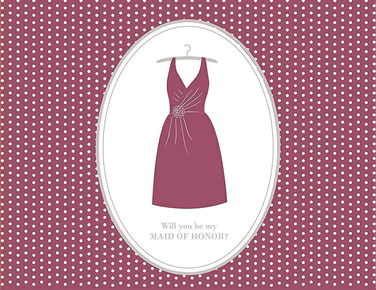 Front View - Tea Rose & Oyster Will You Be My Maid of Honor Card - Dress