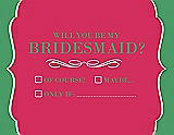 Front View Thumbnail - Pantone Honeysuckle & Juniper Will You Be My Bridesmaid Card - Checkbox