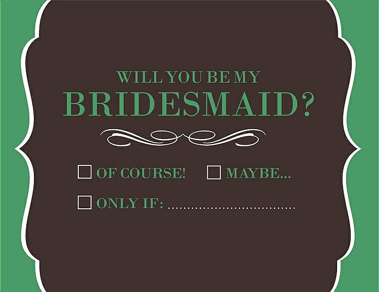 Front View - Espresso & Juniper Will You Be My Bridesmaid Card - Checkbox