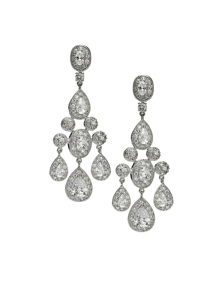 Front View - Cubic Zirconia CZ Empire Chandelier Earrings