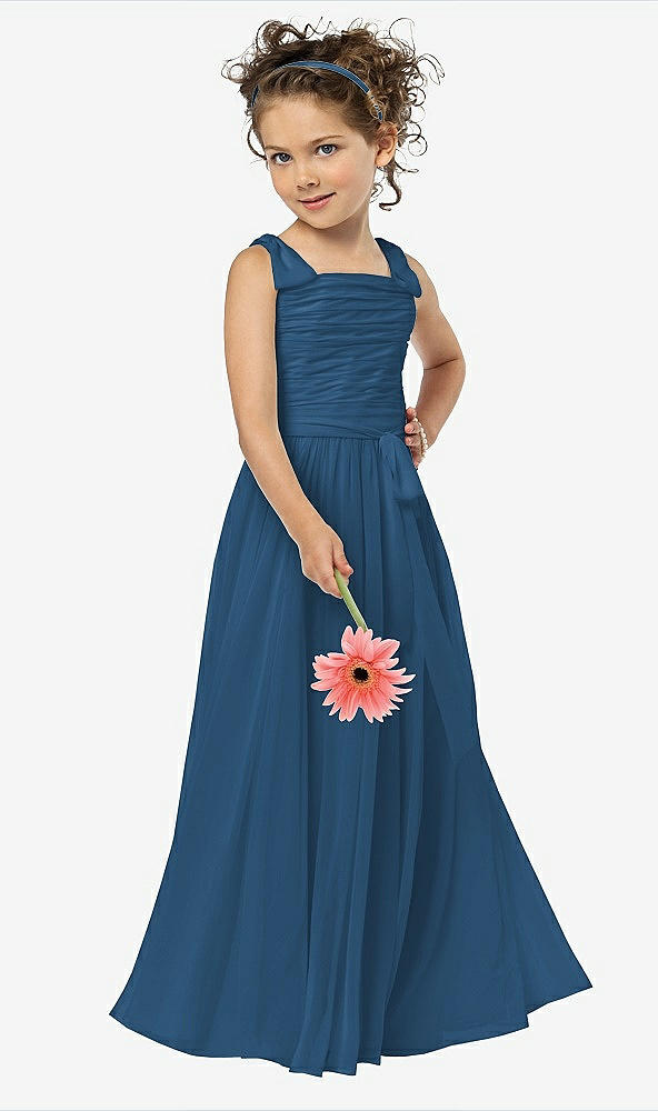 Front View - Dusk Blue Flower Girl Style FL4033