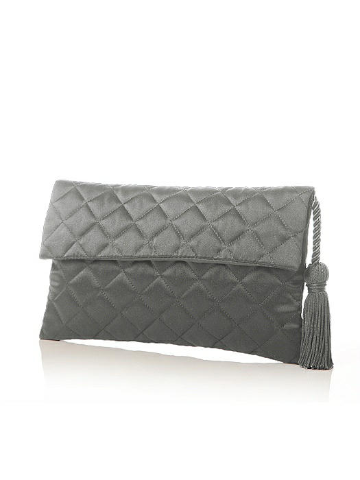 Quilted Envelope Clutch with Tassel Detail On Sale