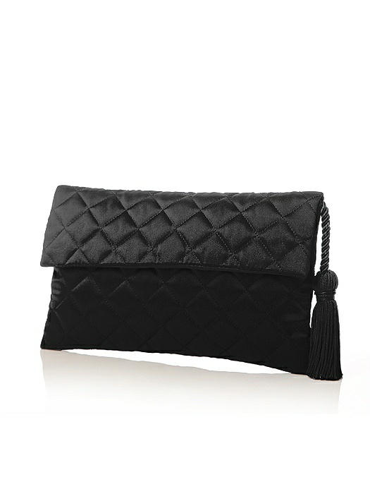 Quilted Envelope Clutch with Tassel Detail On Sale