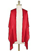 Front View Thumbnail - Parisian Red Sheer Crepe Stole